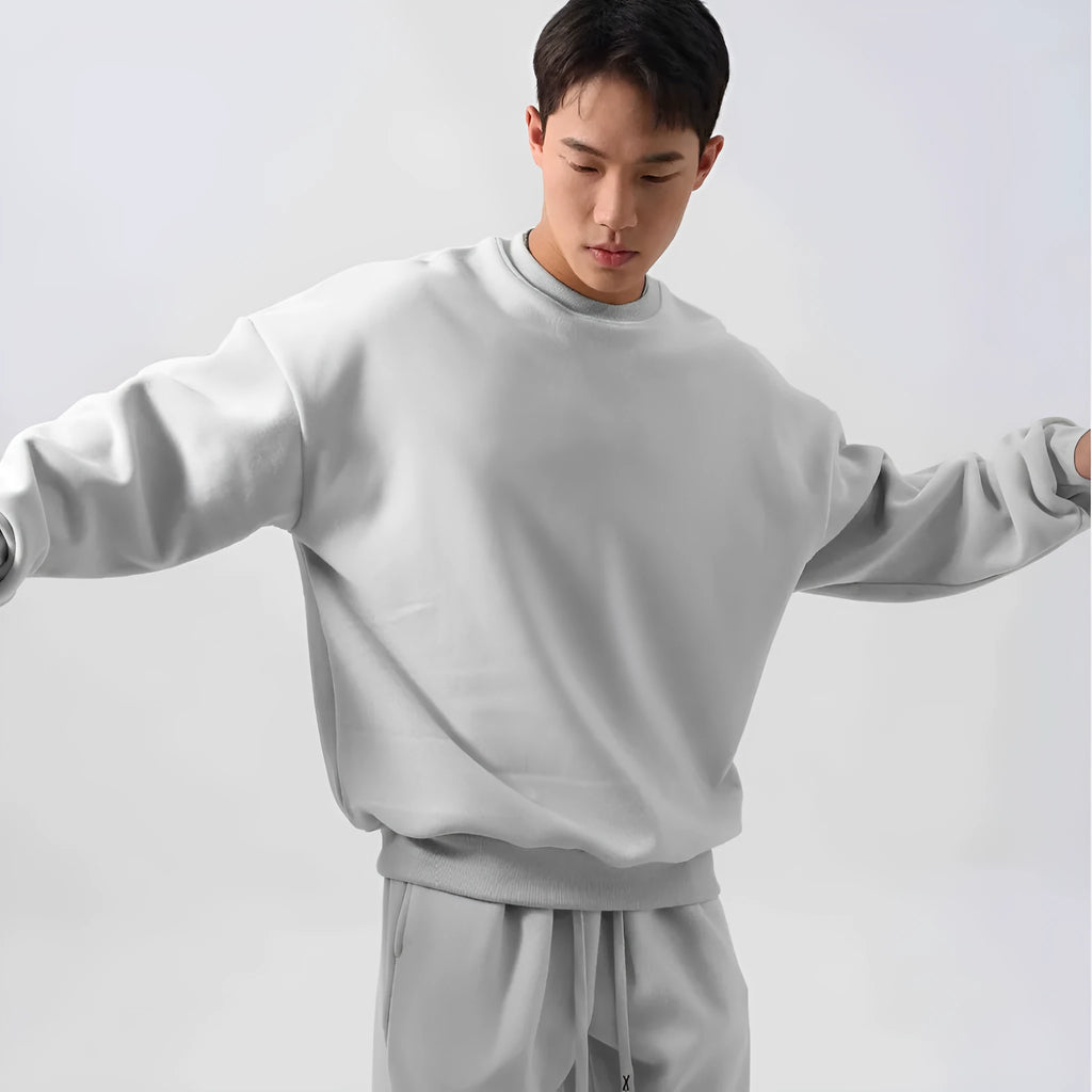 Men's polar fleece sports suit set with padded trousers in army green colour