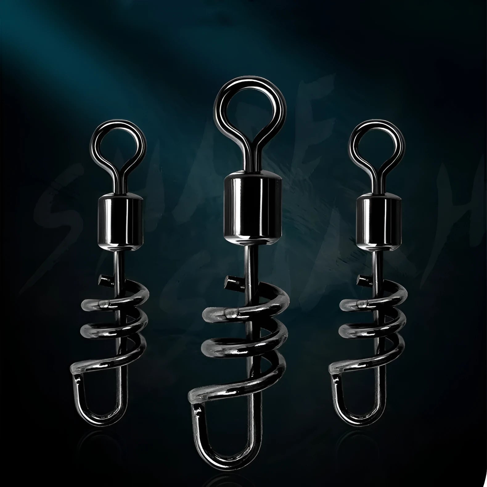 Stainless steel 8-shaped fishing swivel connector in seven sizes from 10# to 3/0