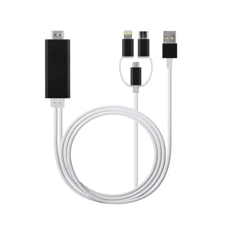 HDMI cable converter adapter 2m copper core in black and silver, model 9519