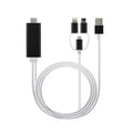 HDMI cable converter adapter 2m copper core in black and silver, model 9519