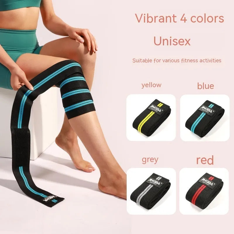 Adjustable adult knee pads for multi-sport use including weightlifting and cycling, shown in blue colour
