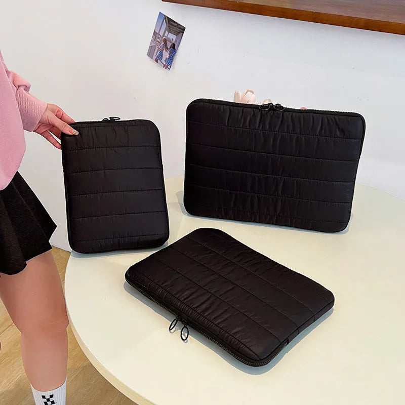Canvas laptop tablet case in solid colour with anti-theft storage for 13 inch computers