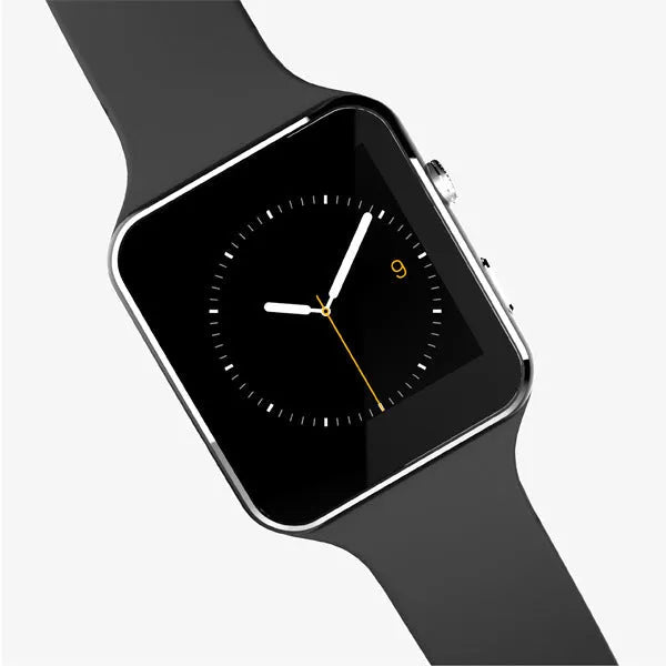 Smart watch with 1.54 inch touchscreen display and silicone strap in multiple colour options