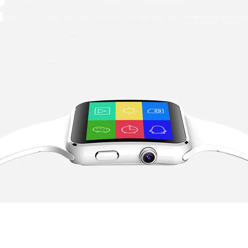 Smart watch with 1.54 inch touchscreen display and silicone strap in multiple colour options