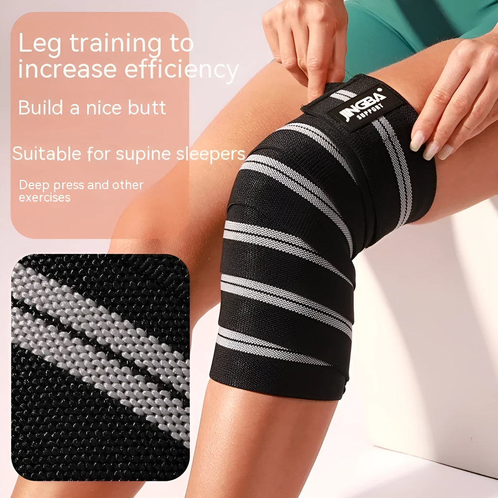 Adjustable adult knee pads for multi-sport use including weightlifting and cycling, shown in blue colour