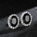 Oval rhinestone women's crystal earrings copper electroplated shiny geometric female jewellery pair