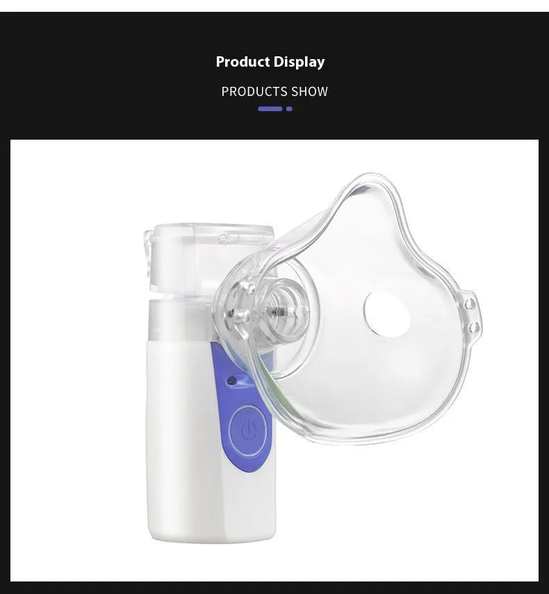 Columnar-shaped plastic handheld nebuliser spray machine with USB connection cable