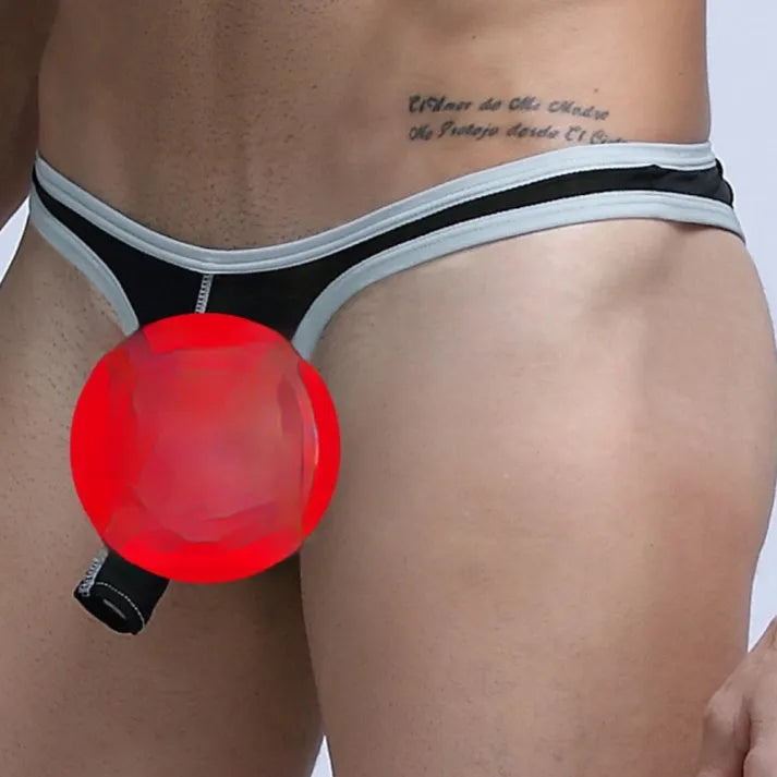 Men's elephant nose style briefs in Ice Silk nylon fabric showing front design and elastic waistband