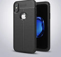 OnePlus 6 5 5T phone case with PU leather back and silicone rubber TPU sides in black colour