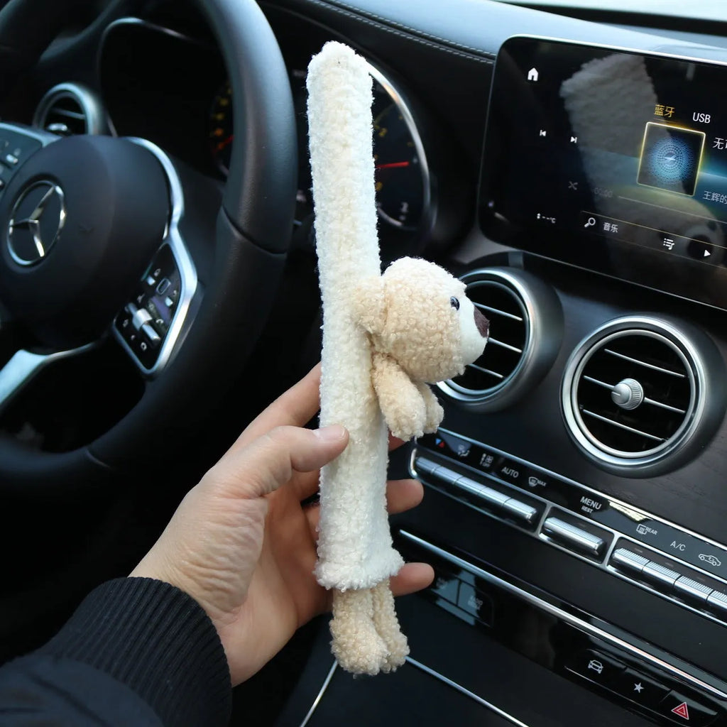 Cartoon rabbit and bear design lamb wool plush car seat belt shoulder protector