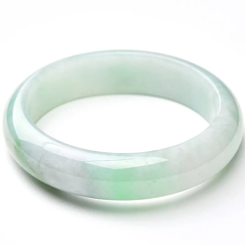 Natural jade bracelet light sun green colour unisex sizes 53 to 64