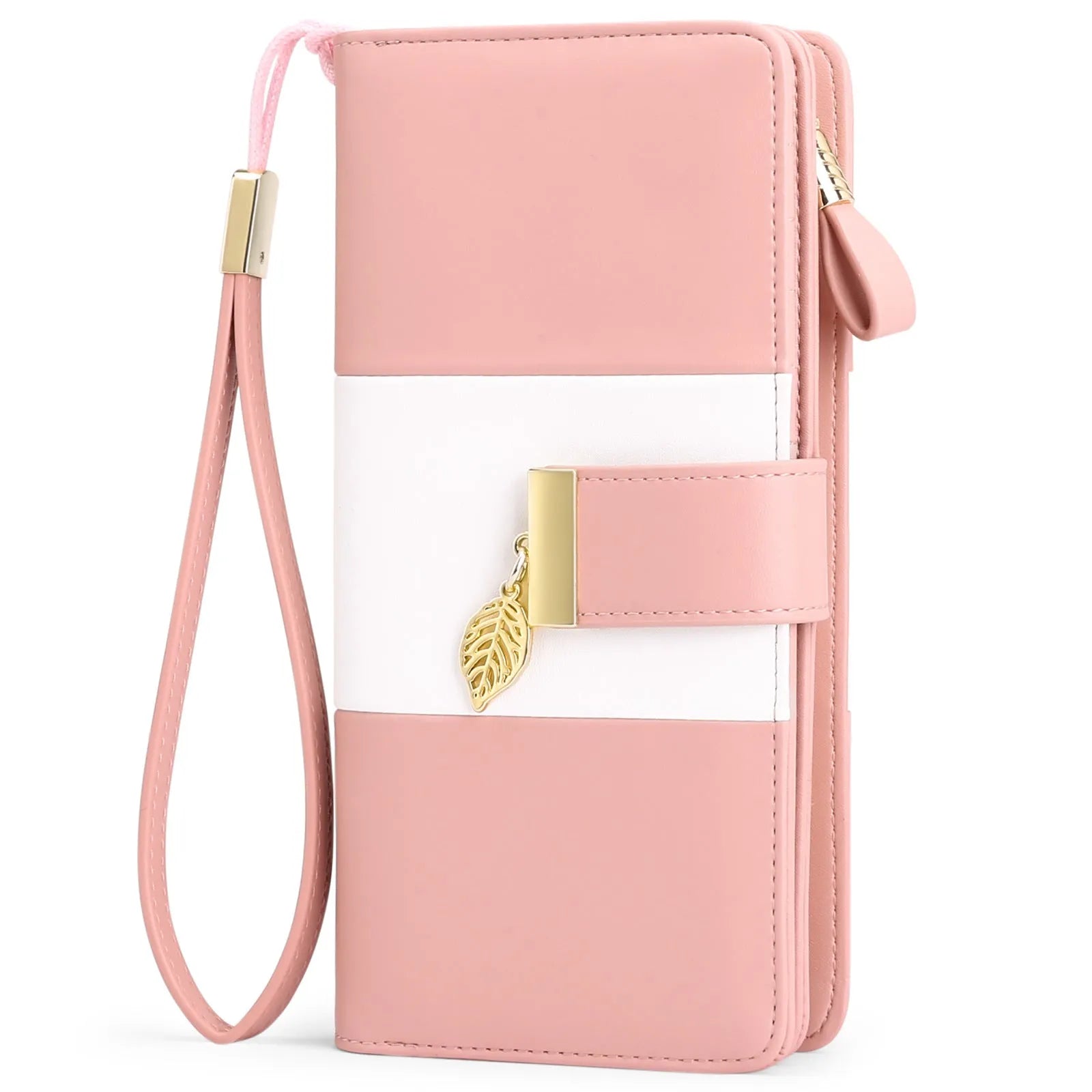 Anti-theft PU leather clutch handbag with lock opening in midnight black colour