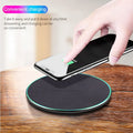 Black Qi wireless charging pad for iPhone 11 with rapid charging capability