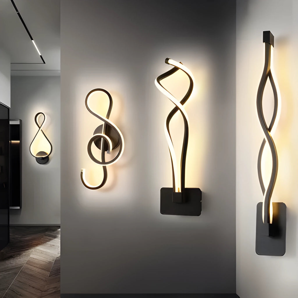 Nordic minimalist LED wall lamp with silicone shade for bedside use, black finish