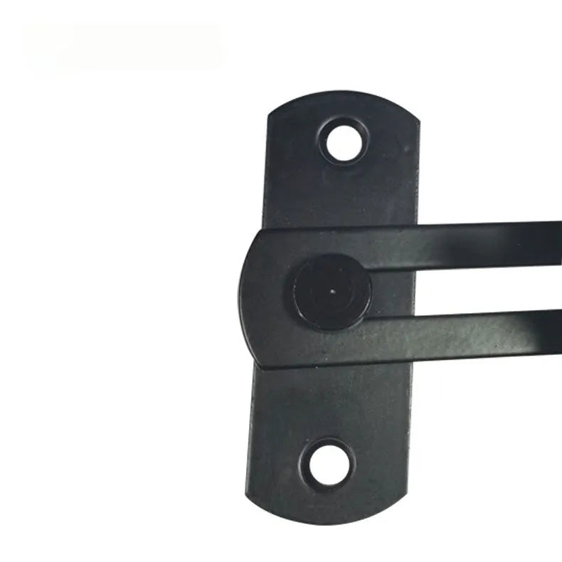 Sliding door hasp lock with 90-degree bracket for barn doors in black carbon steel or stainless steel
