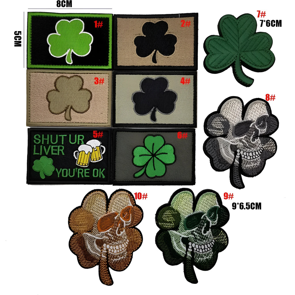 Outdoor embroidered fabric badge with velcro strip backing in green colour options.