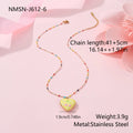 Women's gold plated stainless steel heart necklace with fruit pendant designs