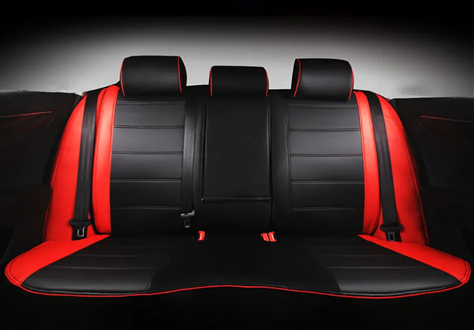 Genuine cow leather car seat cover in beige colour with binding style construction