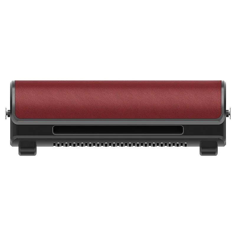 USB-powered black car-mounted fan for rear seats with a long cable, shown next to brown and red colour options.