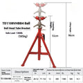 Metal V-head pipe bracket with ball attachment for supporting steel pipes