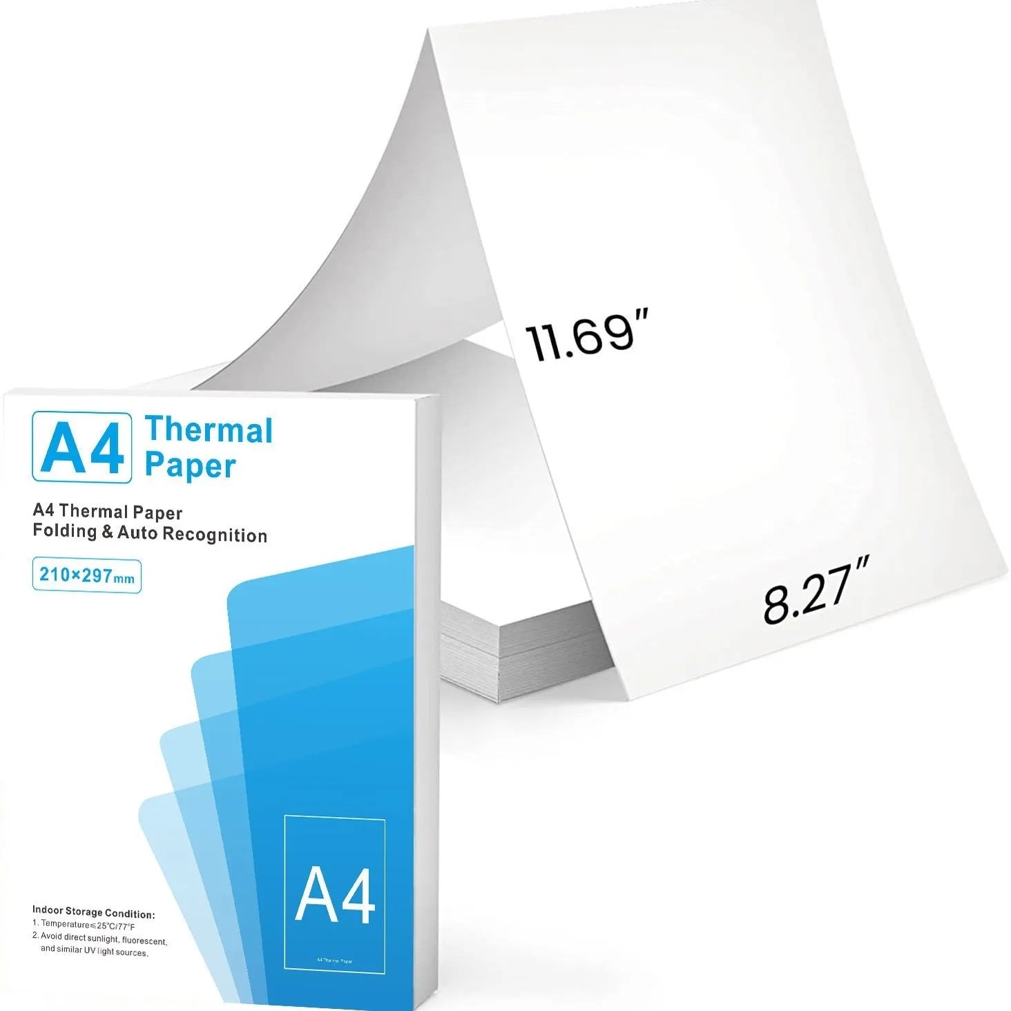 White A4 thermal paper for portable thermal printers with quick-drying three-proof properties