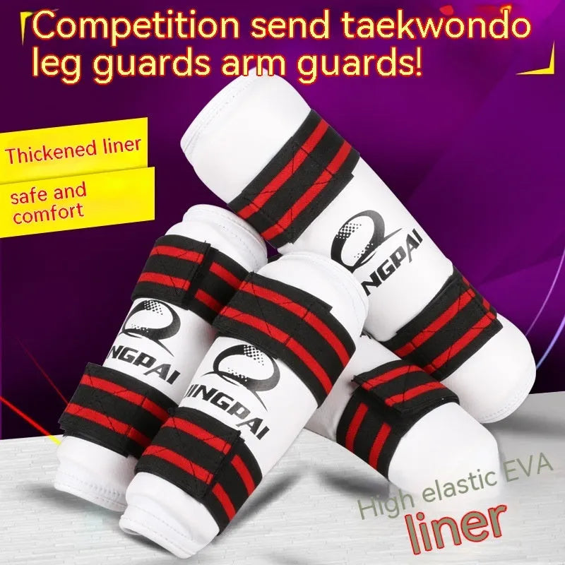 Taekwondo leg and arm protective gear combination set with PU EVA foam construction
