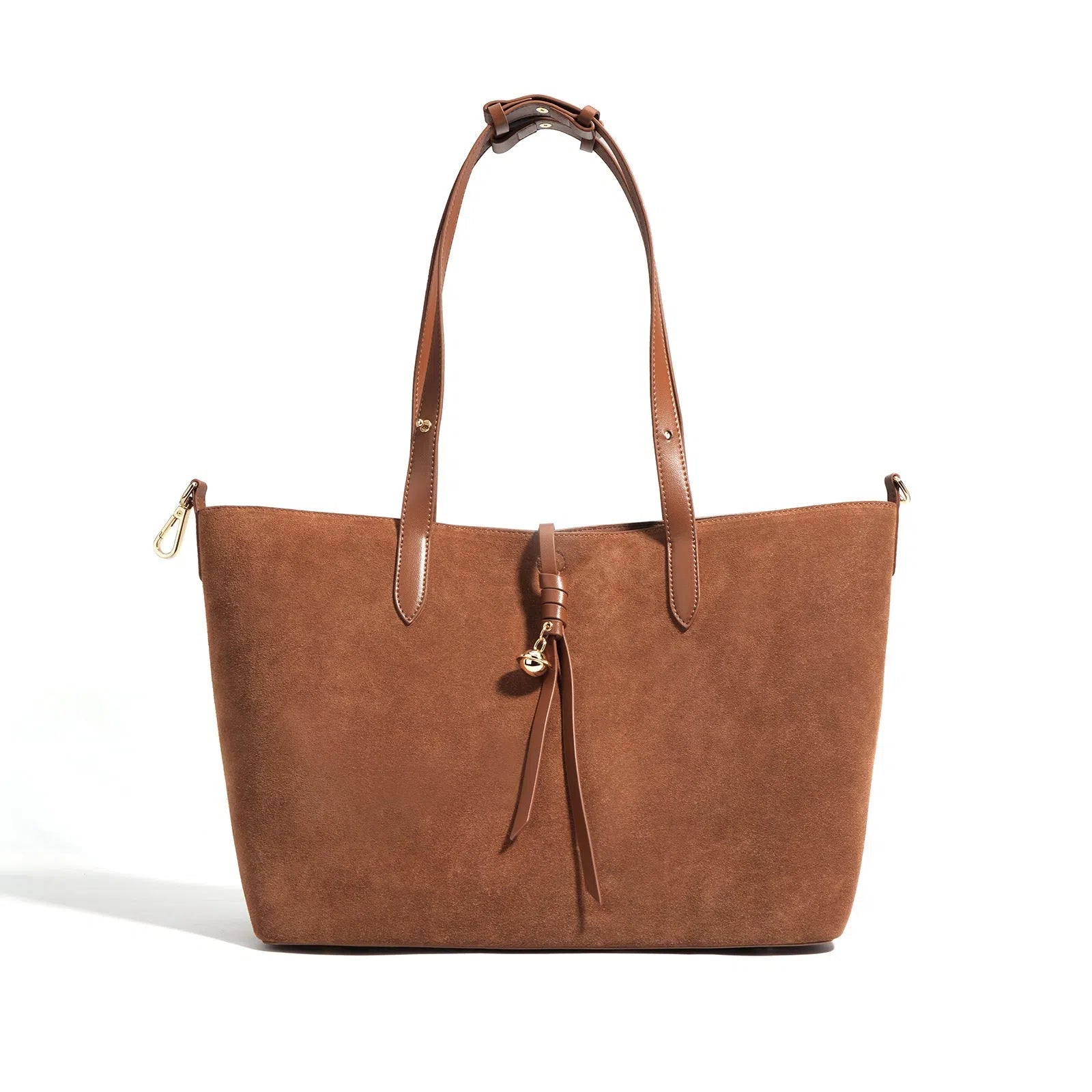 Retro bucket tote bag in Maillard colours with cotton lining and document pocket