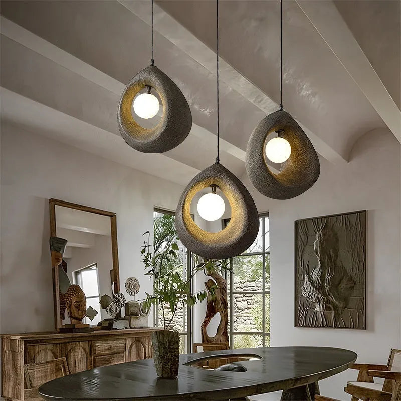 Modern retro restaurant bar chandelier with milky white 32x35cm lampshade pendant light