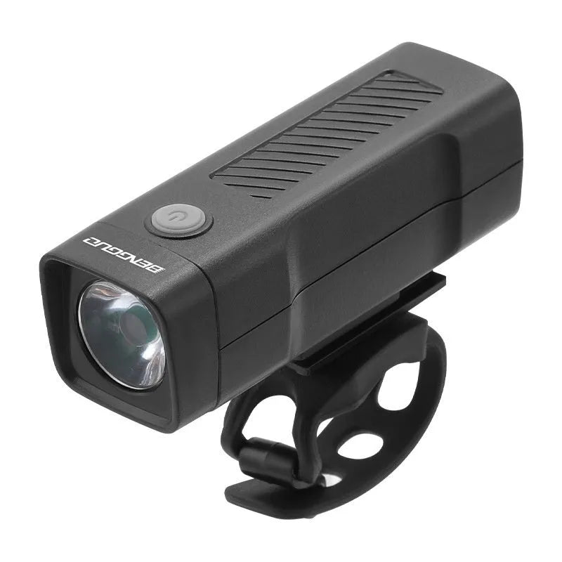 Bicycle headlight with USB charging port and quick-release bracket for handlebar mounting