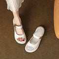 Women's apricot French leather peep toe platform sandals with rubber sole for outdoor casual wear