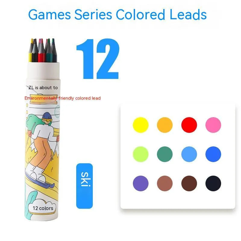 Zhenglin Sports Series colour pencils in 24-colour and 36-colour sets for children's drawing