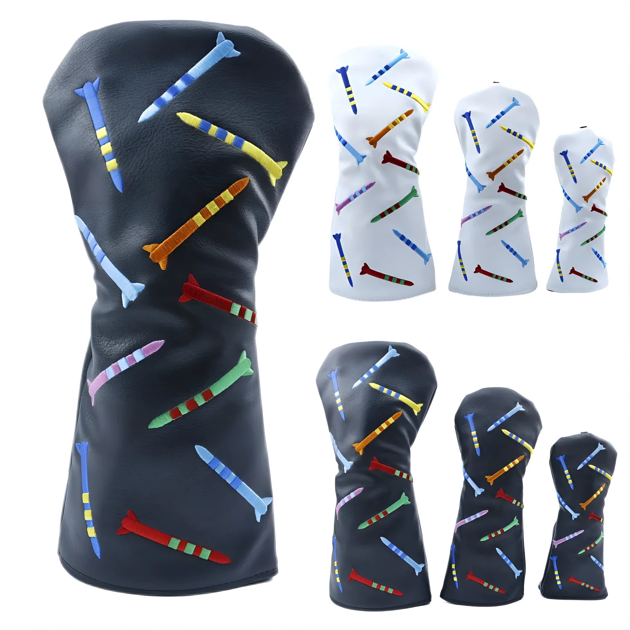 Set of golf wooden training poles in three different sizes for multi-sport use