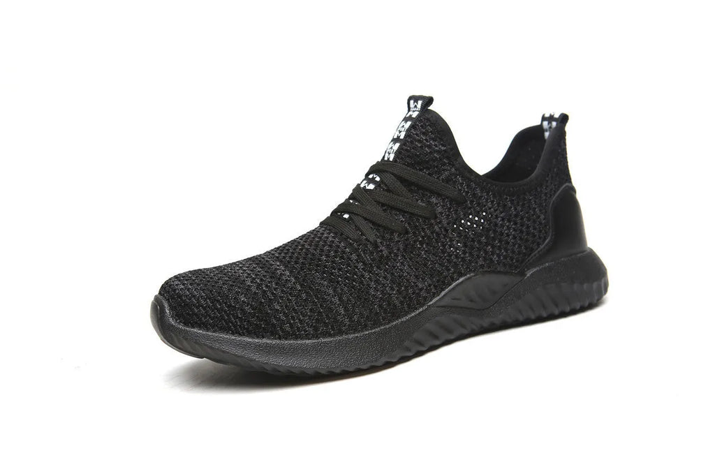 Steel toe safety work shoes in black with anti-static EVA construction