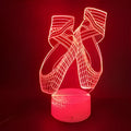 Ballet dancer 3D LED night light with remote control showing seven colour options