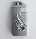 Scorpion chip gas lighter model F284 in gold with metal housing and compact 65mm size
