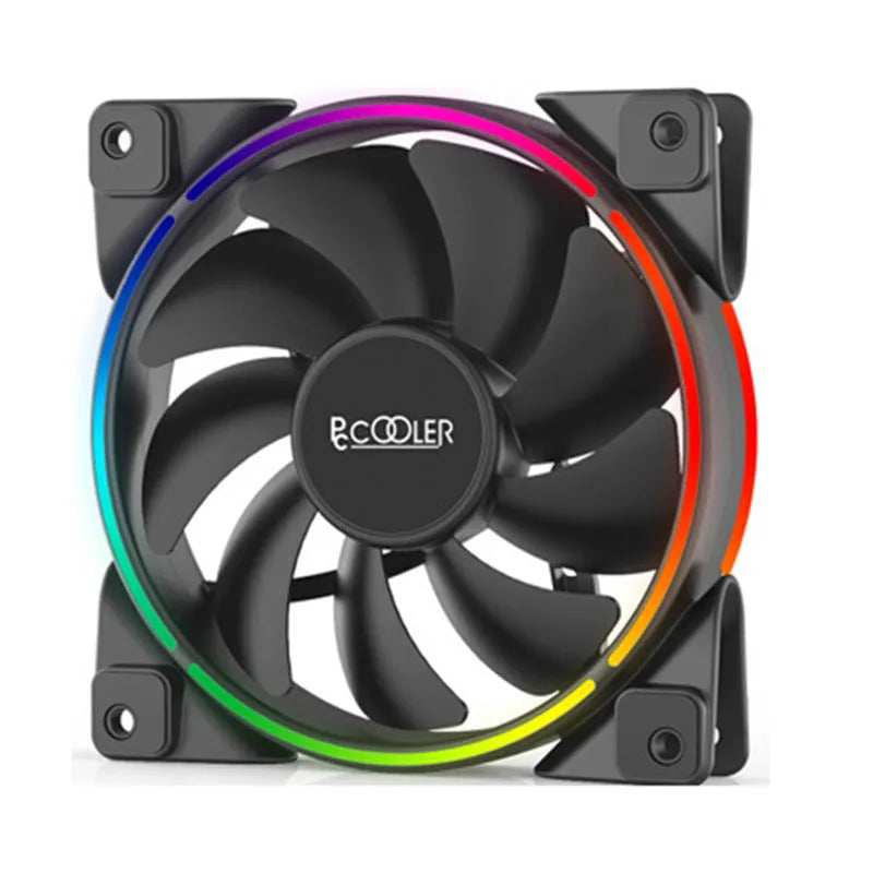 Three black 12cm RGB computer case fans with hydraulic bearings for system cooling