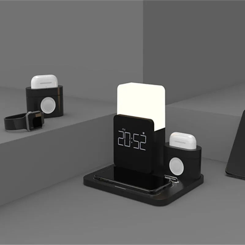 3-in-1 multi-function Qi wireless charging stand for smartphones watches and wireless earbuds