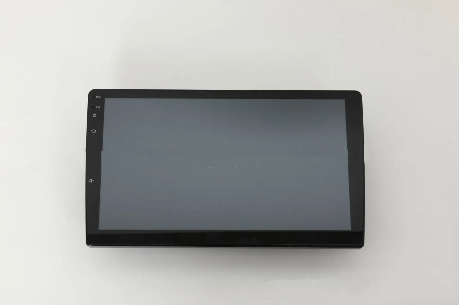 Universal Android car stereo head unit with 10.1 inch touch screen, GPS antenna, and connection cables