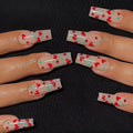 French love heart red diamond cherry nail armour sheets with glue for manicure decoration