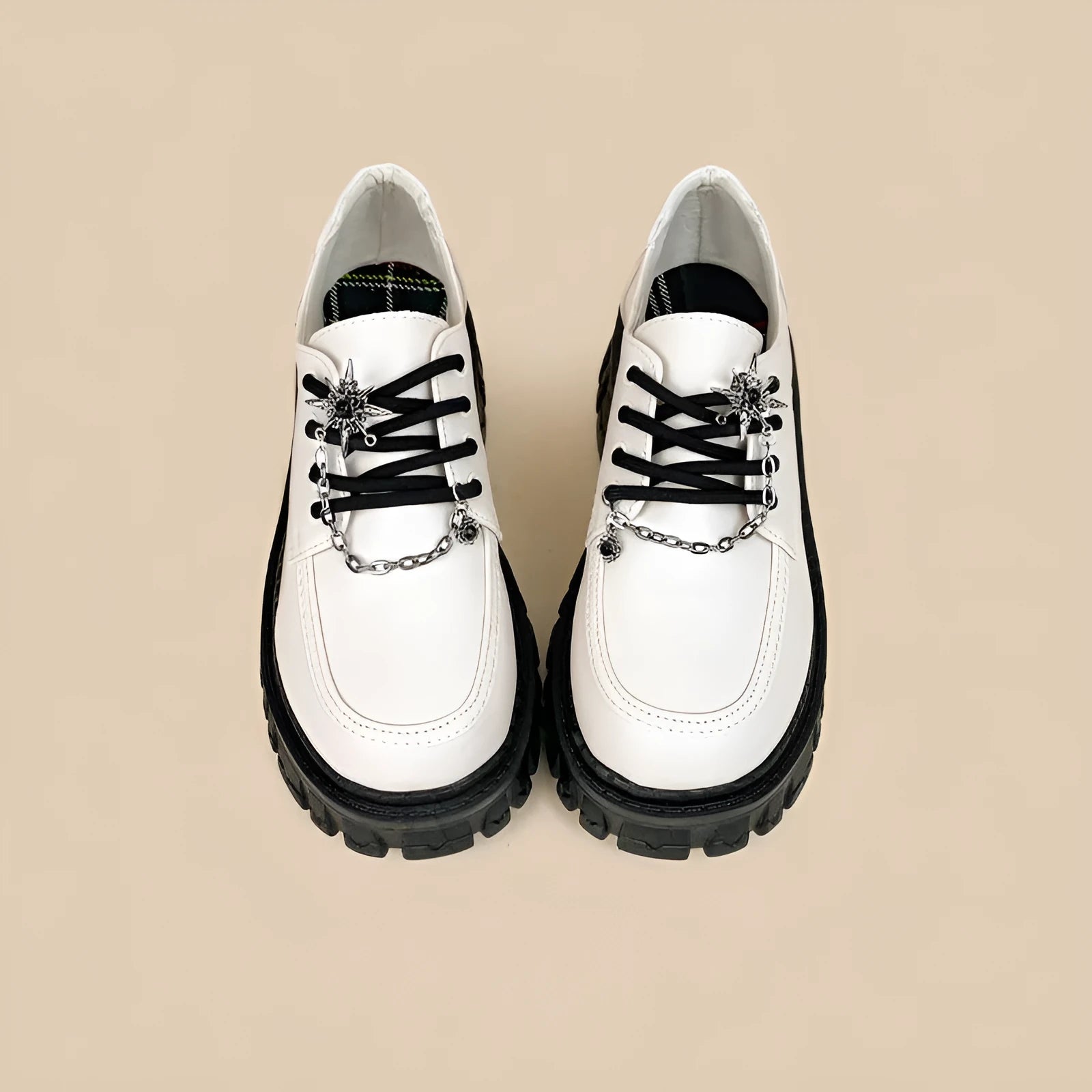 Women's preppy style loafers in Duke Asterism colour with cross shoulder strap and round toe