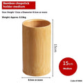 Portable bamboo chopstick holder with natural bamboo construction and cylindrical tube design