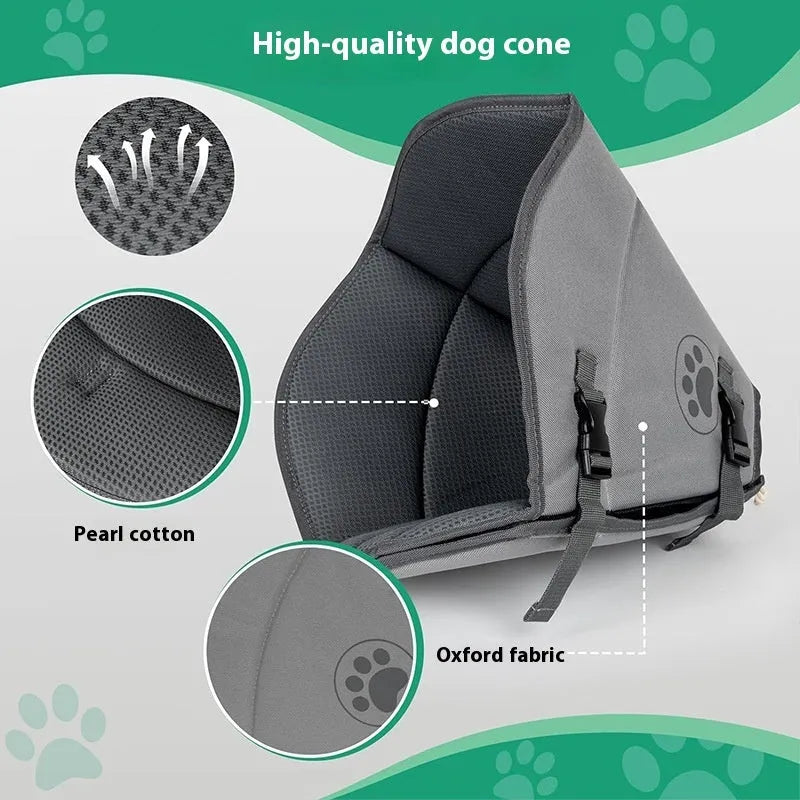 Adjustable pet sterilization collar ring in polyester with L M XL sizing options