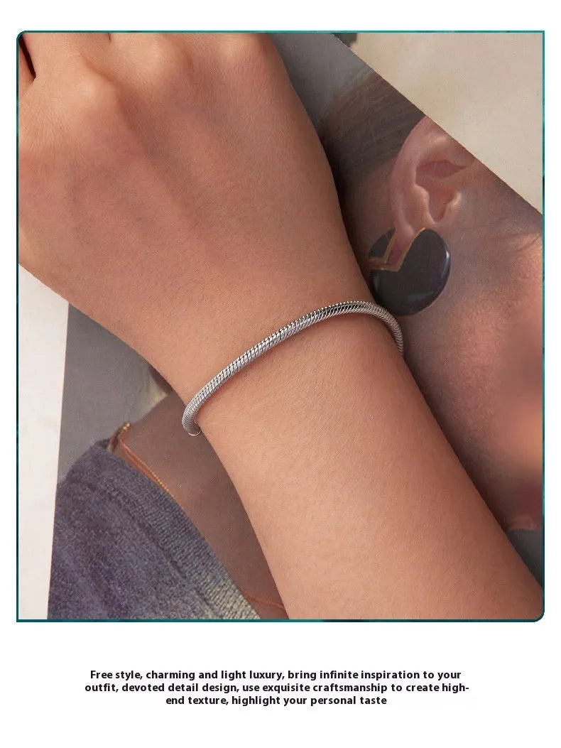 Sterling silver simple love basic bracelet with one heart charm, BSB213 colour, electroplated finish
