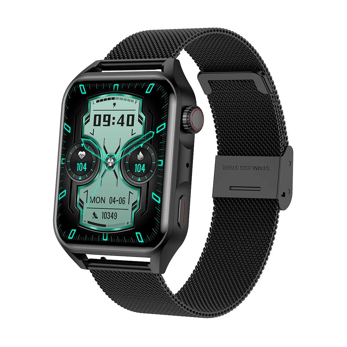 High-definition AMOLED smart watch with NFC on a silicone wrist strap.