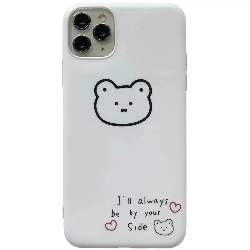 Soft silicone phone case with cartoon Korean bear design for Apple iPhone 11 Pro Max