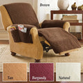 Lambswool textured sofa slipcover in beige colour on a sofa cushion.