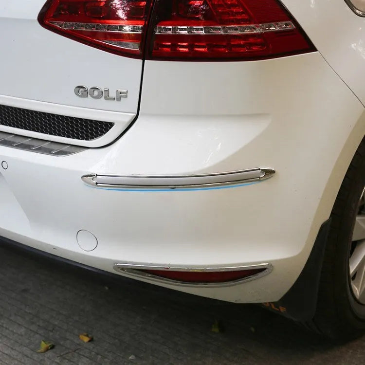 Silver car bumper protector strip set 4 pieces 41cm length 2.5cm width universal fit
