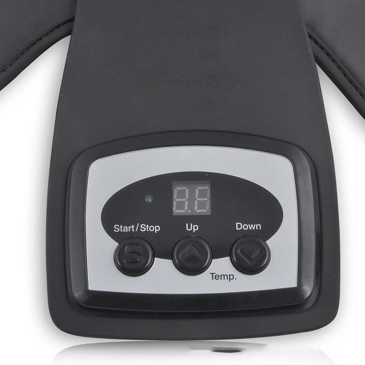 Infrared knee and shoulder massager with adjustable temperature control and included pads.