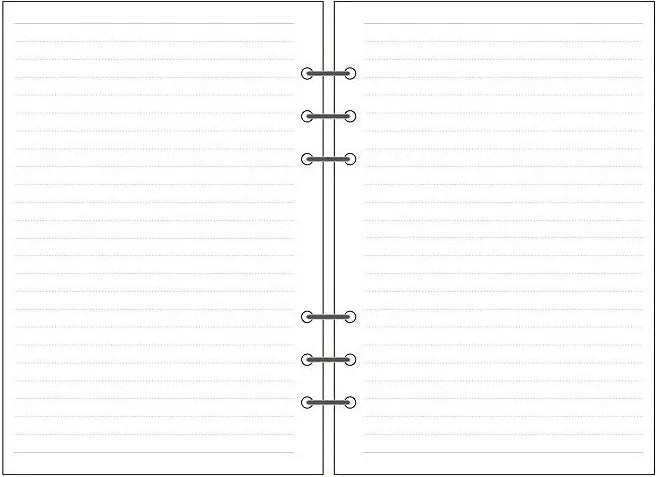 A5 6-hole loose-leaf refill with blank dot matrix horizontal line and square grid layouts on Daolin paper