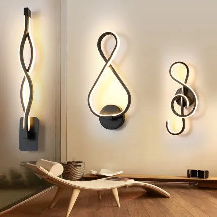 Nordic minimalist LED wall lamp with silicone shade for bedside use, black finish